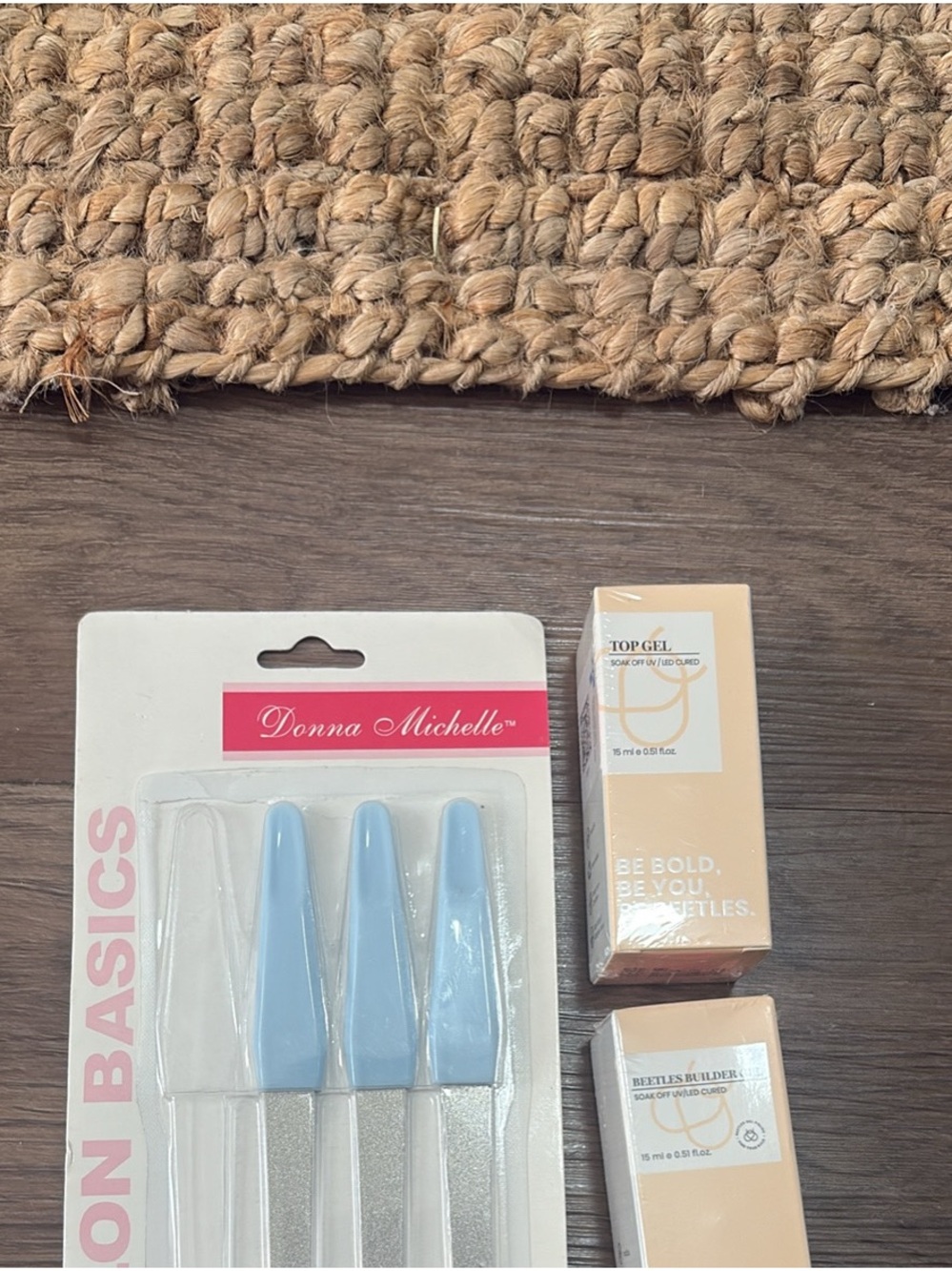Donna Michelle Light Blue Handle Nail Files - 4 Pack with 2 soak off gel new